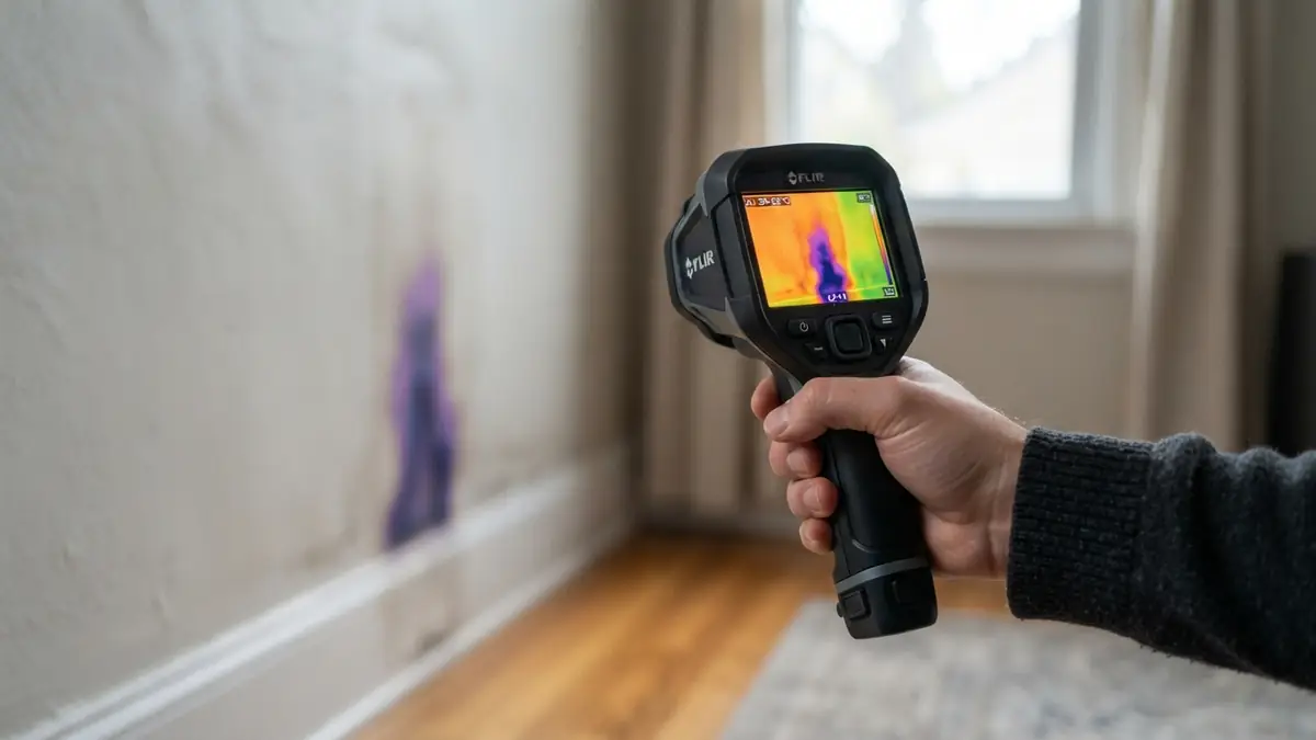 Thermal camera tracing hidden wet areas during water extraction in Grapevine, TX